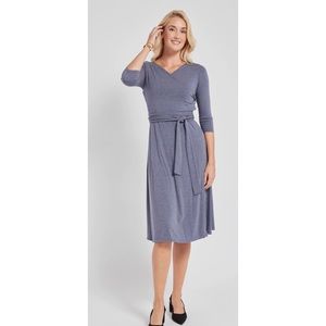 Of Mercer Sutton Wrap Knee Length Dress Stretch Jersey